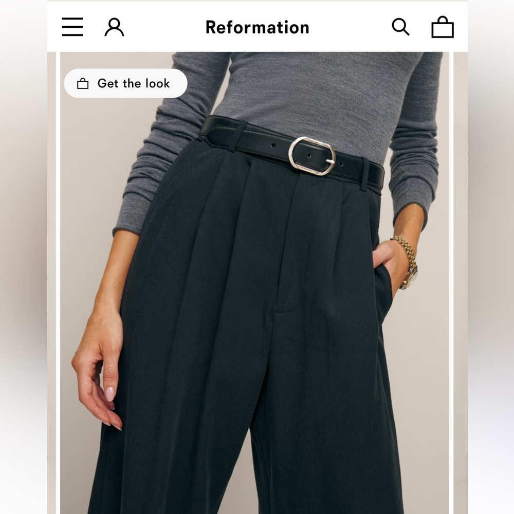 Reformation Mason Pant in Black - Size 2 - Picture 3 of 9